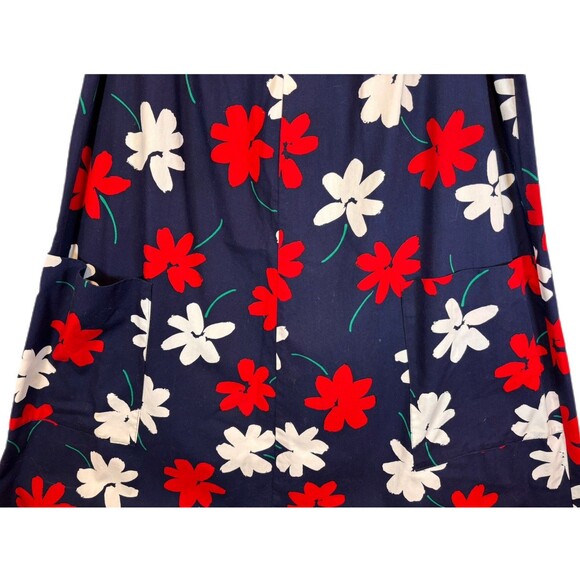 Vtg Alice of California Blue Floral Sleeveless Dress Pockets Small - Picture 3 of 6